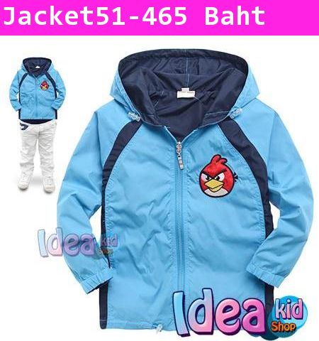 เสื้อกันหนาว ANGRY BIRDS สองด้าน สีฟ้า