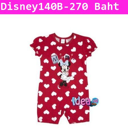 ชุดบอดี้สูท Minnie Mouse ลายหัวใจ สีแดง