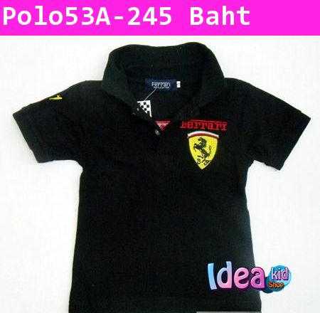 เสื้อโปโล Ferrari สีดำ