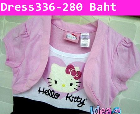 ชุดเดรส Hello Kitty หน้าวิ๊ง สีชมพู