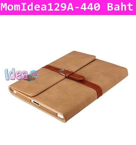 เคสแบบสมุดโน้ต IPAD Cases สีน้ำตาล