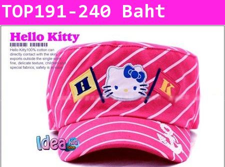 หมวกแก๊ป Hello Kitty ลายสมอเรือ สีบานเย็น