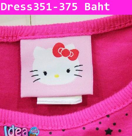 ชุดเดรส Hello Kitty ใส่ชุดดอกไม้ สีชมพู