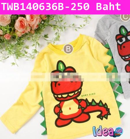 เสื้อแขนยาว BABY DINO สีเหลือง(ไต้หวัน)