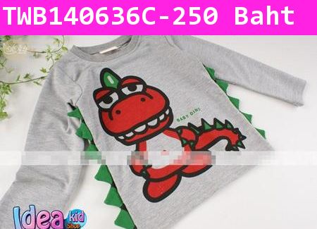 เสื้อแขนยาว BABY DINO สีเทา(ไต้หวัน)