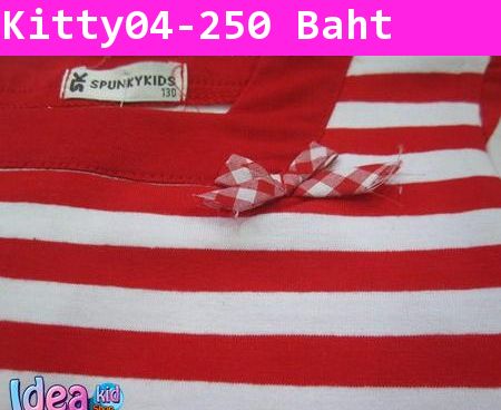 เสื้อแขนยาว Hello Kitty ลายขวาง สีแดง