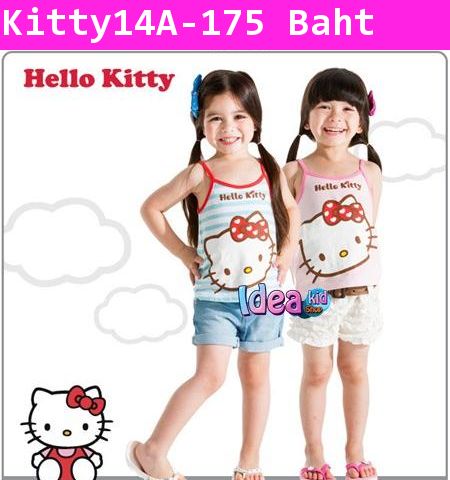 เสื้อกล้าม Hello Kitty หน้ากลม สีฟ้า