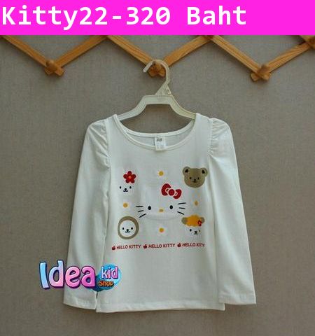 เสื้อแขนยาว H&M Hello Kitty & Friends สีขาว