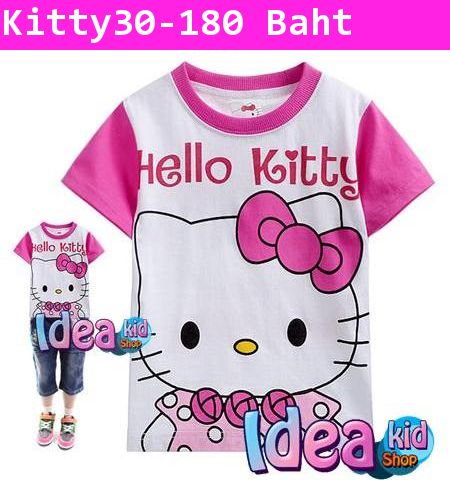 เสื้อแขนสั้น Lovely Kitty สีชมพู