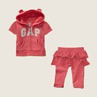 ชุดเสื้อกางเกง-GAP-หูหมี-สีแดง