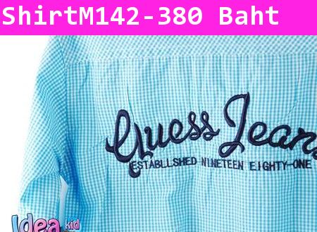 เสื้อเชิ้ต GUESS ตารางเล็ก สีฟ้า