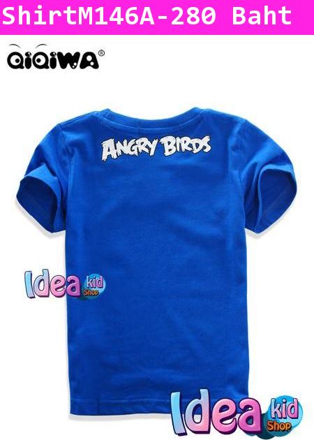 เสื้อแขนสั้น RED ANGRY BIRD หน้าเข้ม สีน้ำเงิน