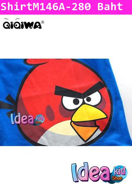 เสื้อแขนสั้น RED ANGRY BIRD หน้าเข้ม สีน้ำเงิน