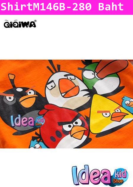 เสื้อแขนสั้น ANGRY BIRDS ป่วนยกทีม สีส้ม