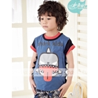 เสื้อยืดแขนสั้น-Shark-Kids-สีกรม(ไต้หวัน)