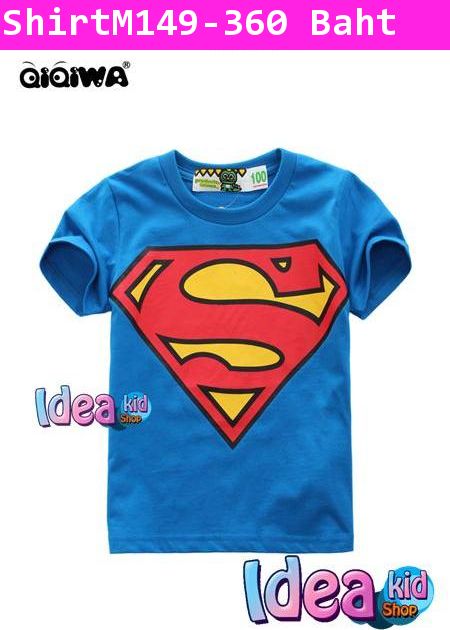 เสื้อแขนสั้น SUPER MAN LOGO สีน้ำเงิน