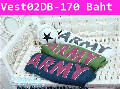 เสื้อกล้ามสีกรมท่า ลาย Army