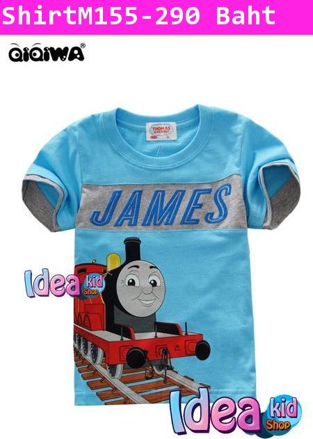 เสื้อแขนสั้น Thomas JAMES สีฟ้า