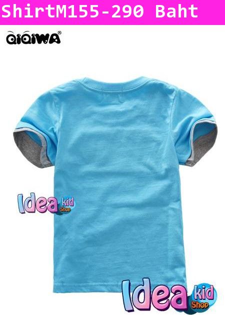 เสื้อแขนสั้น Thomas JAMES สีฟ้า