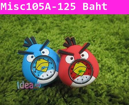 นาฬิกาแบบตีสายลาย Angry Birds สีเขียว