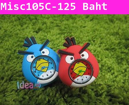 นาฬิกาแบบตีสายลาย Angry Birds สีแดง