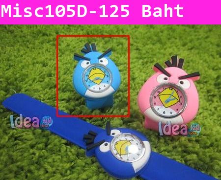 นาฬิกาแบบตีสายลาย Angry Birds สีฟ้า