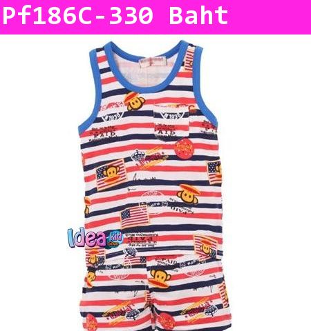 ชุดเสื้อกางเกง Paul Frank USA สีน้ำเงิน