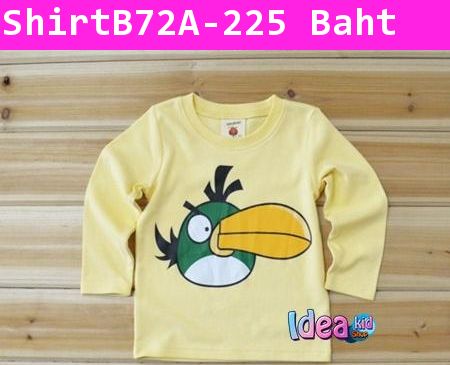 เสื้อแขนยาว Green Angry Bird สีเหลือง