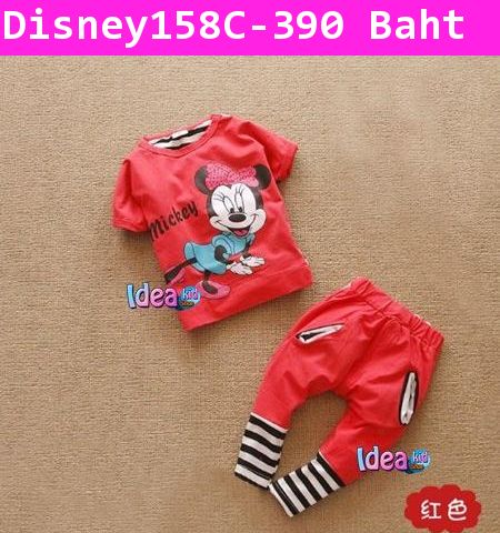 ชุดเสื้อกางเกง Minnie Dance สีแดง