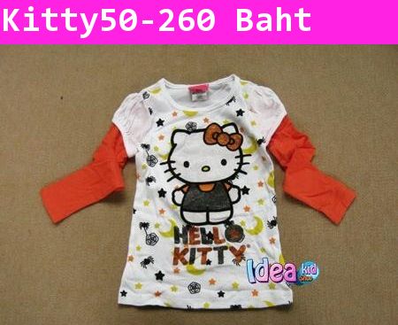 เสื้อแขนยาว Halloween Kitty สีส้ม