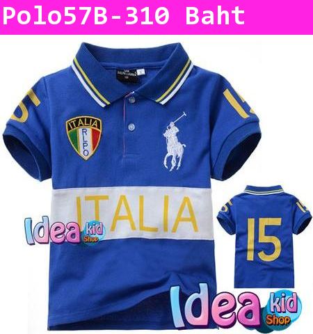 เสื้อโปโลแฟนพันธุ์แท้ ITALIA สีน้ำเงิน