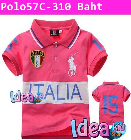 เสื้อโปโลแฟนพันธุ์แท้ ITALIA สีชมพู