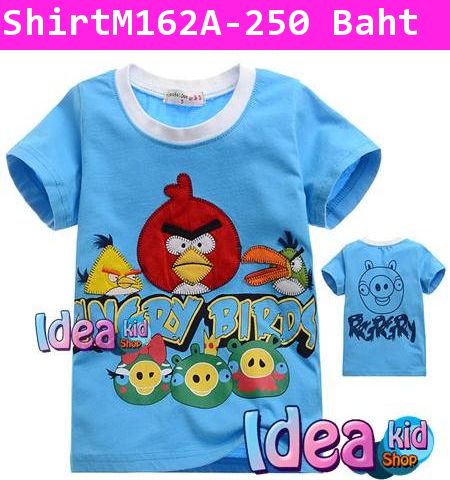 เสื้อแขนสั้น ANGRY BIRDS TAG TEAM สีฟ้า