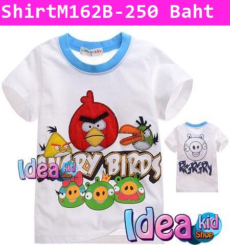 เสื้อแขนสั้น ANGRY BIRDS TAG TEAM สีขาว