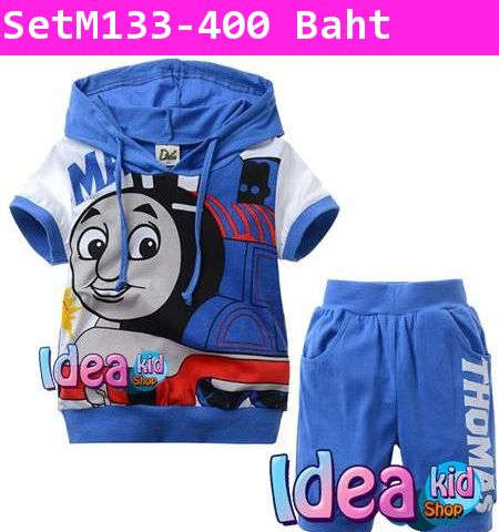 ชุดเสื้อกางเกง THOMAS หัวรถจักร สีฟ้า