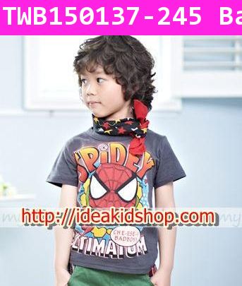 เสื้อยืดแขนสั้น Spiderman สีเทา(ไต้หวัน)