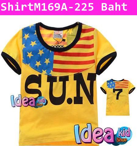 เสื้อแขนสั้น S.U.N USA NO.7 สีเหลือง