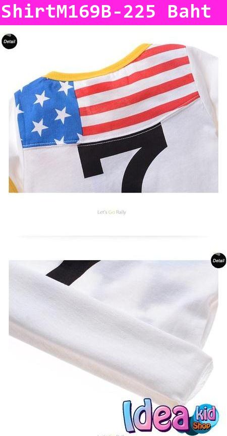 เสื้อแขนสั้น S.U.N USA NO.7 สีขาว