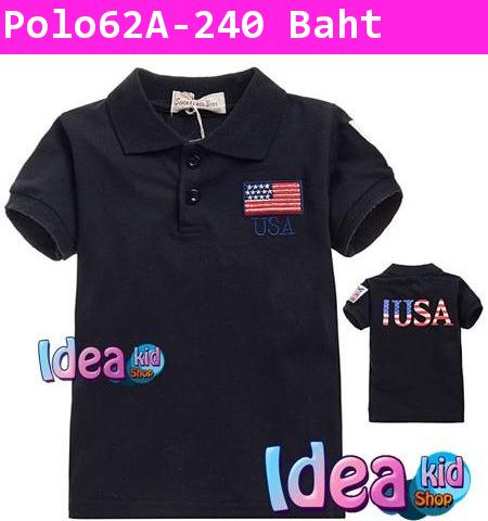 เสื้อโปโล USA KID สีดำ