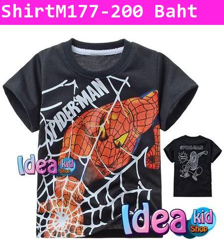 เสื้อแขนสั้น SPIDERMAN HERO สีดำ