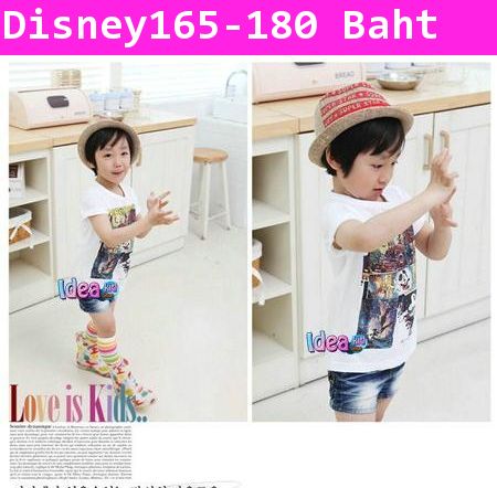 เสื้อแขนสั้น Mickey Story สีขาว