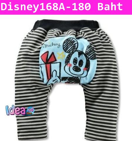 กางเกงก้นบานลาย Mickey Gift สีดำ