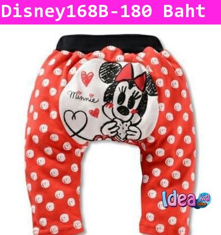 กางเกงก้นบานลาย Minnie Love สีแดง