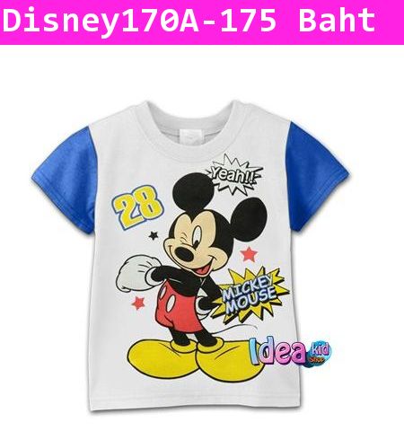 เสื้อยืด Disneys ลาย Mickey Mouse 28 สีน้ำเงิน