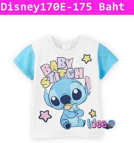 เสื้อยืด Disneys ลาย Baby Stitch สีฟ้า