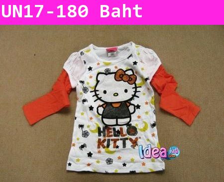 เสื้อแขนยาว Halloween Kitty สีส้ม ตำหนิ