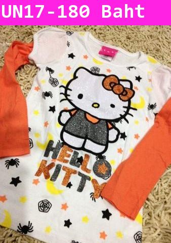 เสื้อแขนยาว Halloween Kitty สีส้ม ตำหนิ