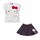 ชุดเสื้อกระโปรง-Hello-Kitty-ขยิบตา-สีขาว(ตำหนิ)