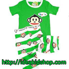 ชุดเสื้อกางเกง-Paul-Frank-เสื้อเขียวกางเกงลายทาง