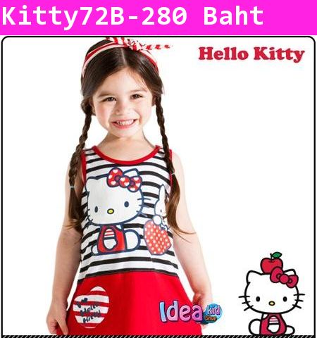 ชุดเดรส I Love Hello Kitty สีแดง